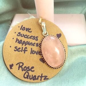 Rose Quartz pendant set in sterling silver.
